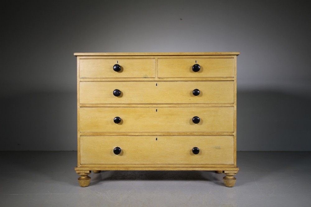 Original Painted Pine English Gillows Antique Chest of Drawers