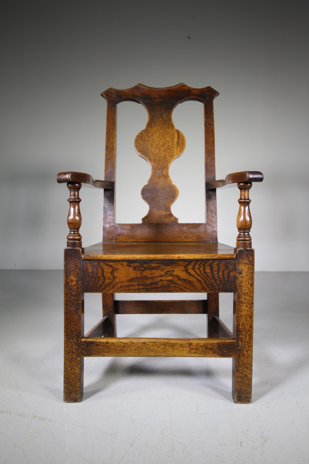 Large English 18th Century Antique Oak Armchair