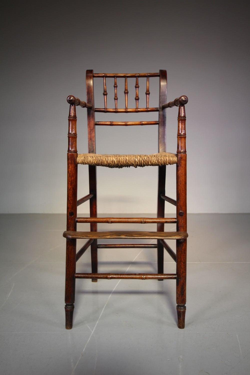 19th Century English Antique Simulated Bamboo Childs Chair