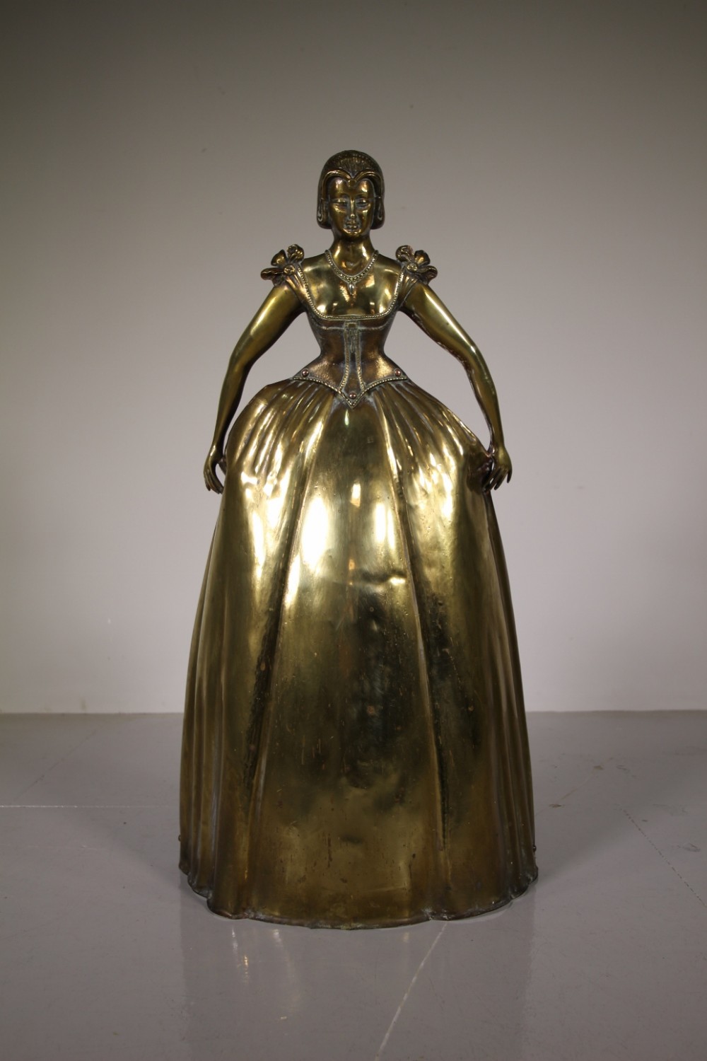 Quite Rare English 19th Century Antique Brass Fire Curfew