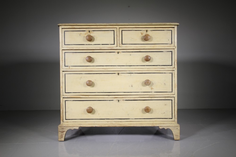 Early 19th Century Original Painted Pine Chest of Drawers