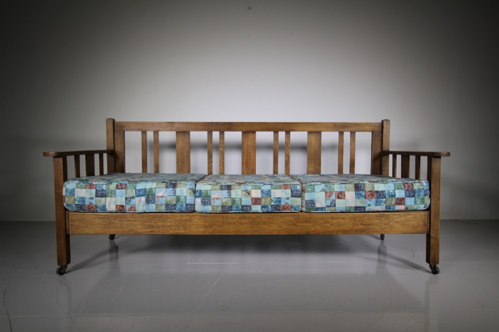 1920’s Heals of London Oak Sofa – Labelled