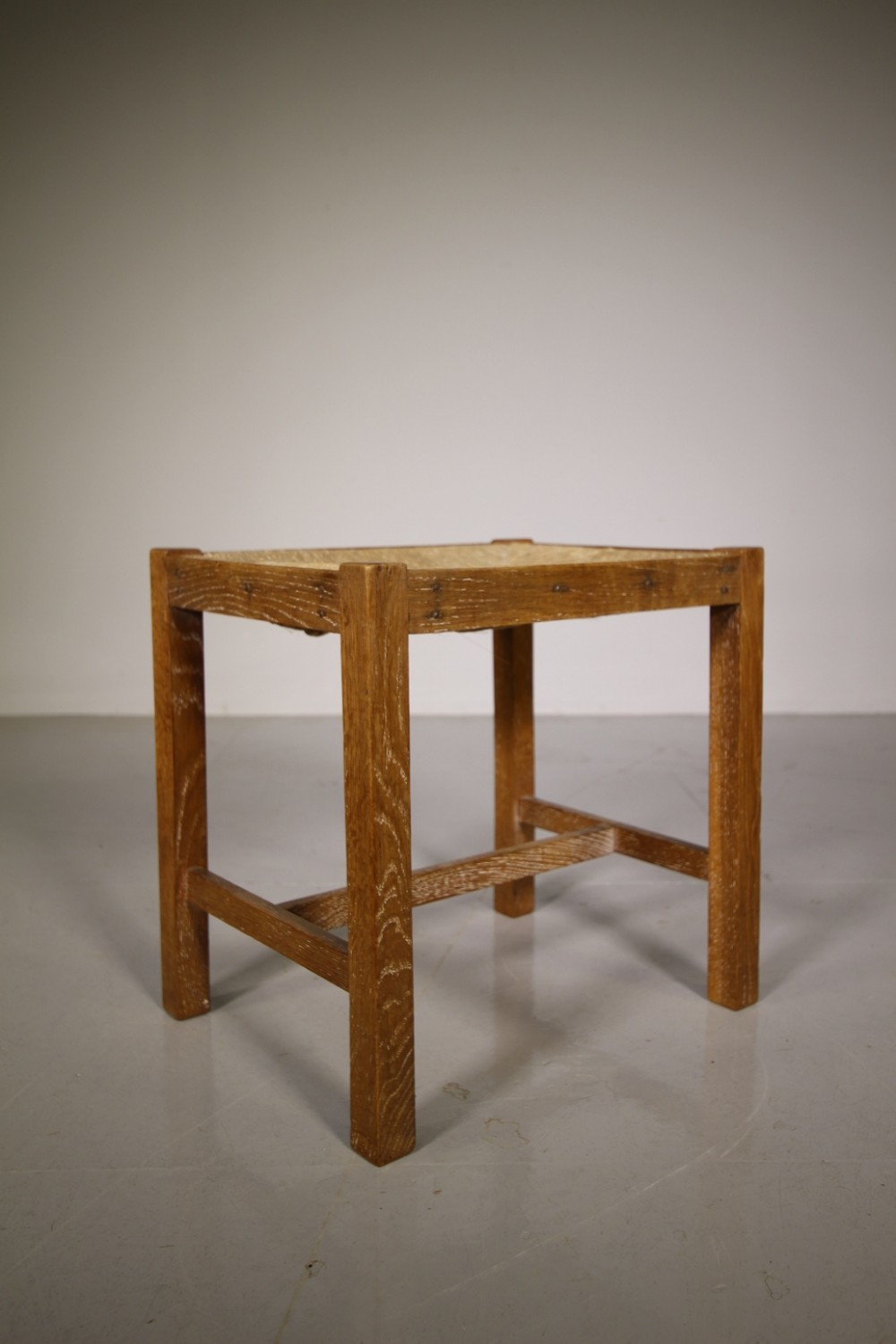 Edwardian Heals Antique Oak Stool