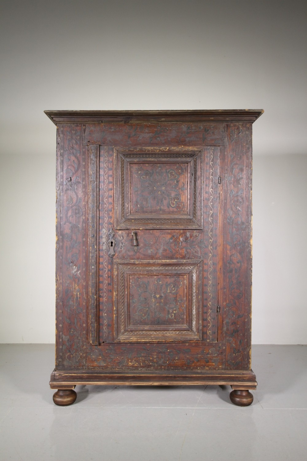 Original Painted Pine Antique Marriage Cupboard