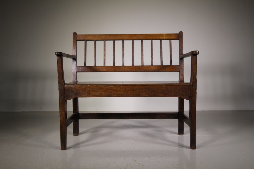 Welsh 18th Century Antique Oak Settle Seat – Rare Size
