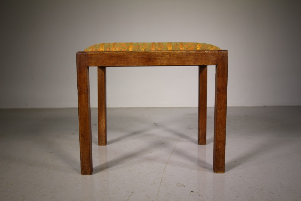1920’s Heals Oak Stool – Original Heals Fabric