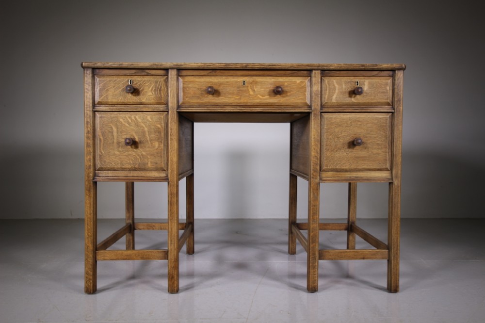 Heals of London 1920’s Oak Desk – Labelled