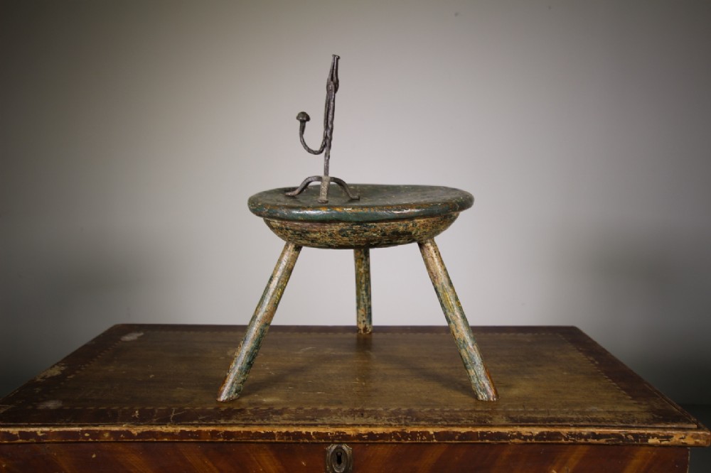 18th Century Welsh Antique Cheese Stand in Original Paint
