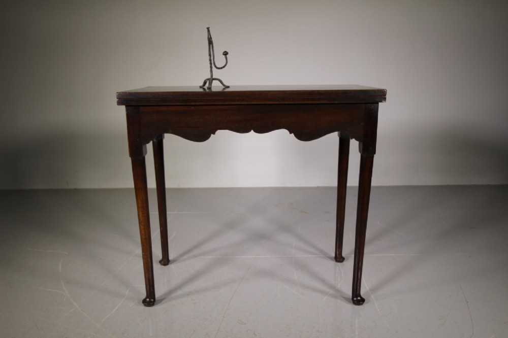 English 18th Century Antique Mahogany Fold Top Side Table