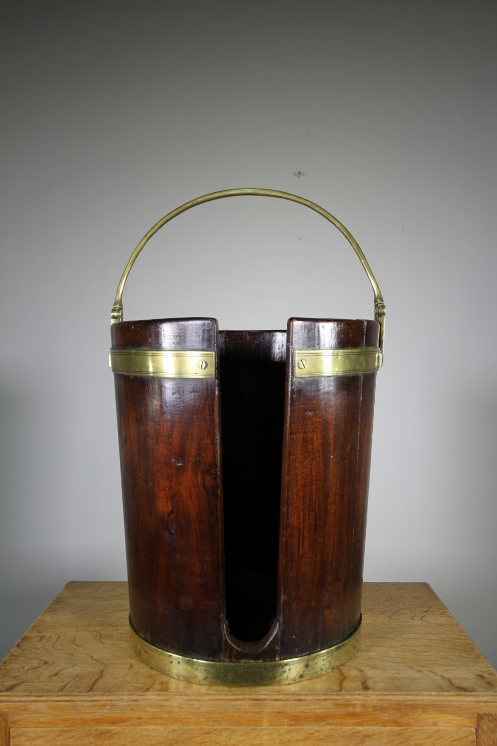English 18th Century Antique Mahogany Plate Bucket 