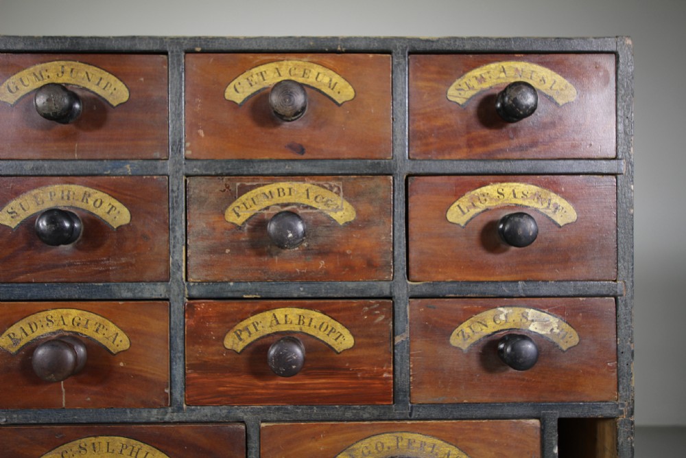 English 19th Century Antique Painted Pine Apothecary Chest View III