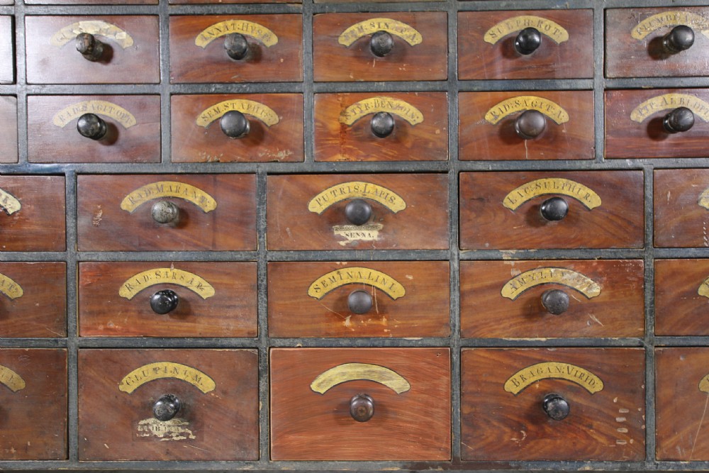 English 19th Century Antique Painted Pine Apothecary Chest View X