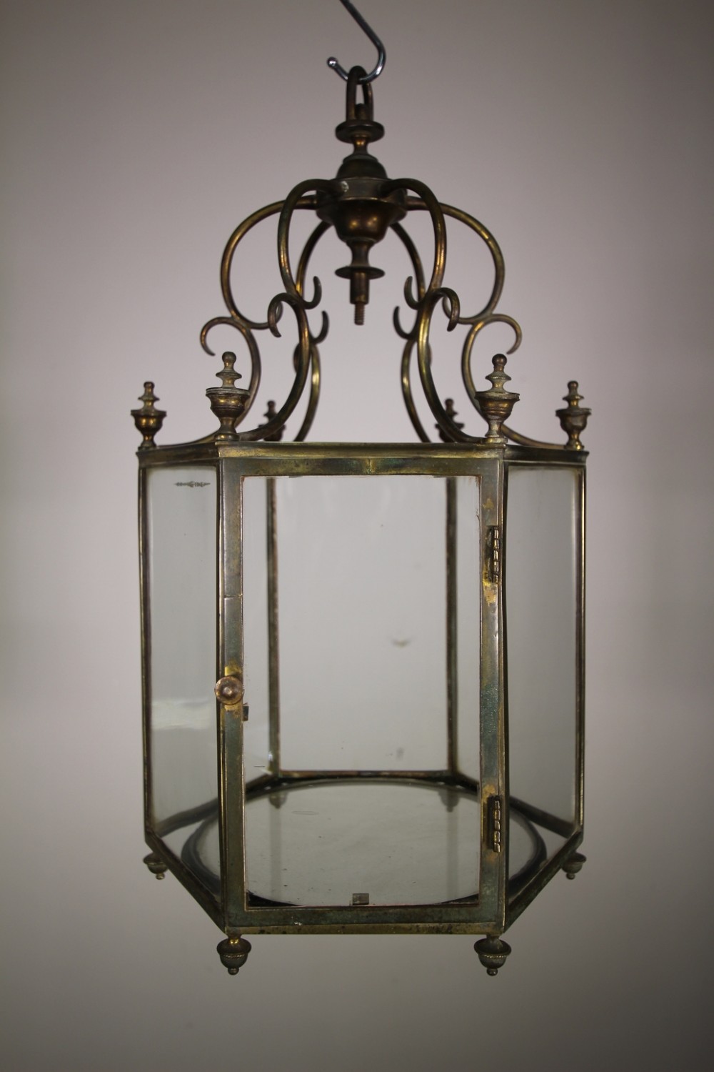 English 19th Century Antique Bronze Hanging Lantern