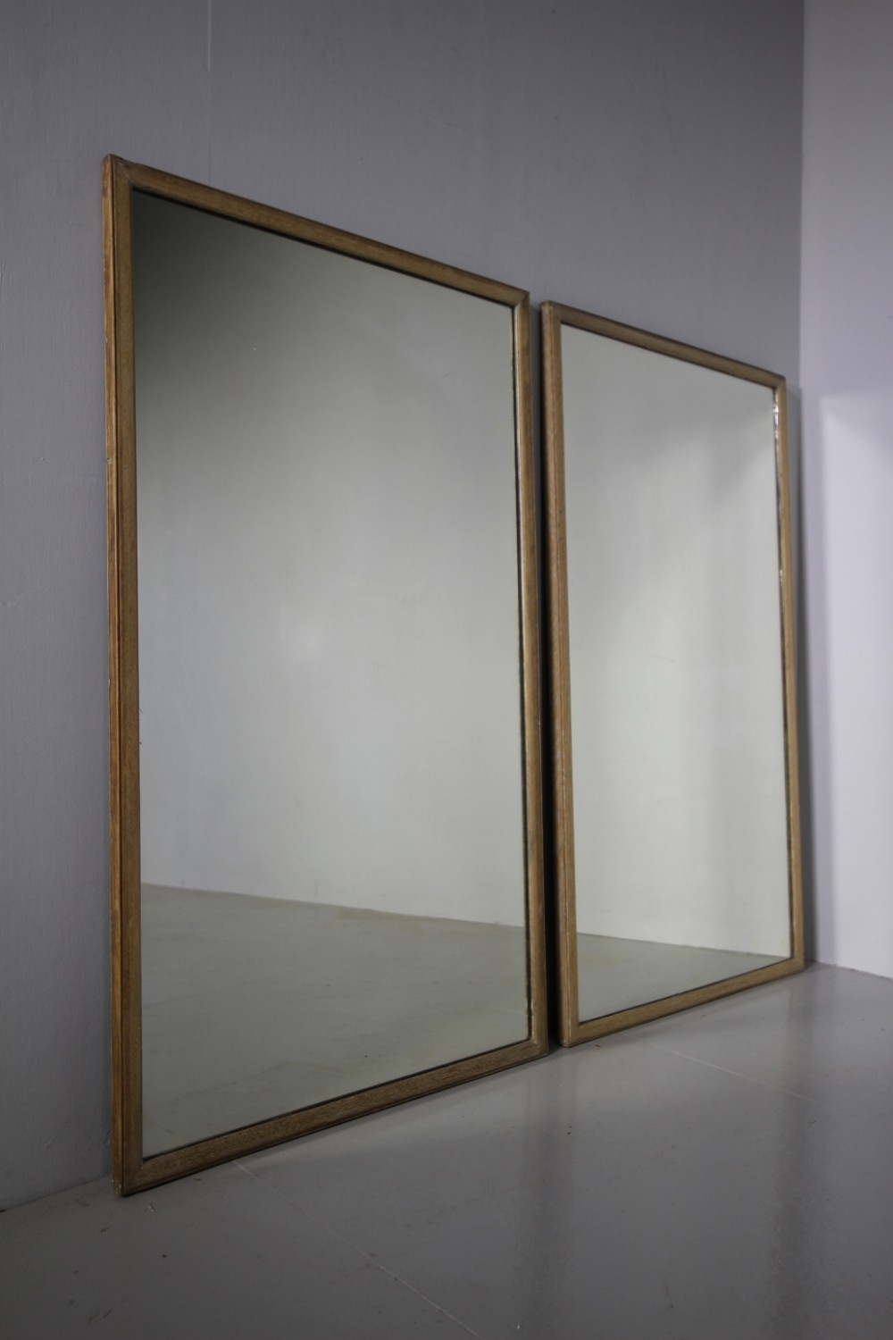 Pair of Edwardian Antique Oak Wall Mirrors