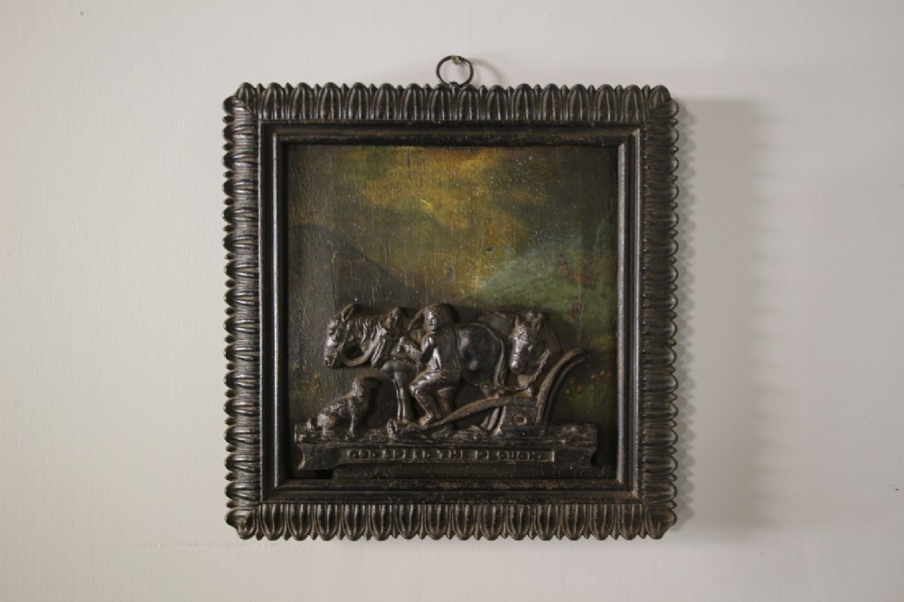 Regency Antique Cast Iron Farming Plaque