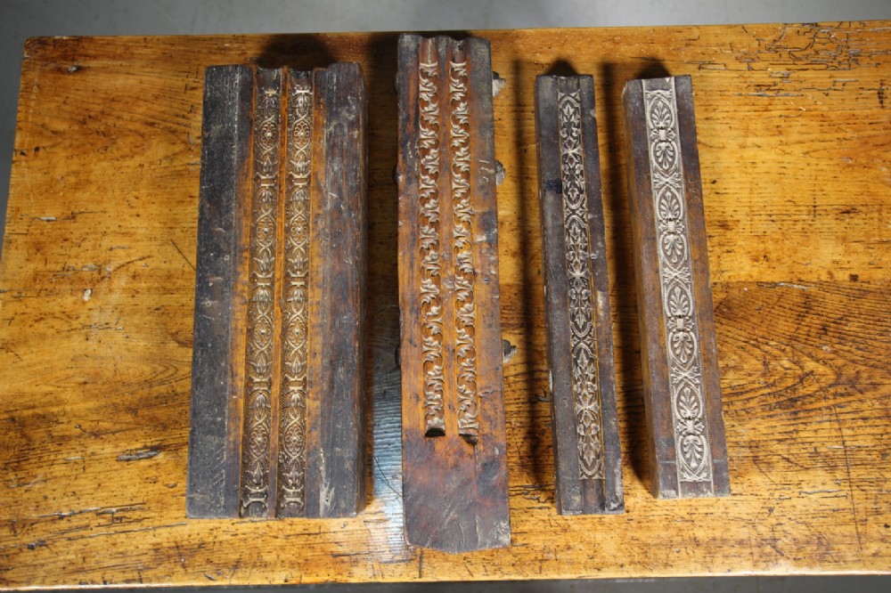 Rare Set of Four Early 19th Century Antique Box Wood Gesso Moulds