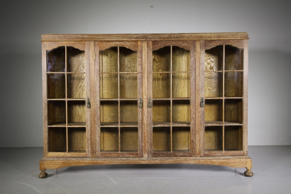 1920’s Heals of London Large Oak Bookcase – Labelled