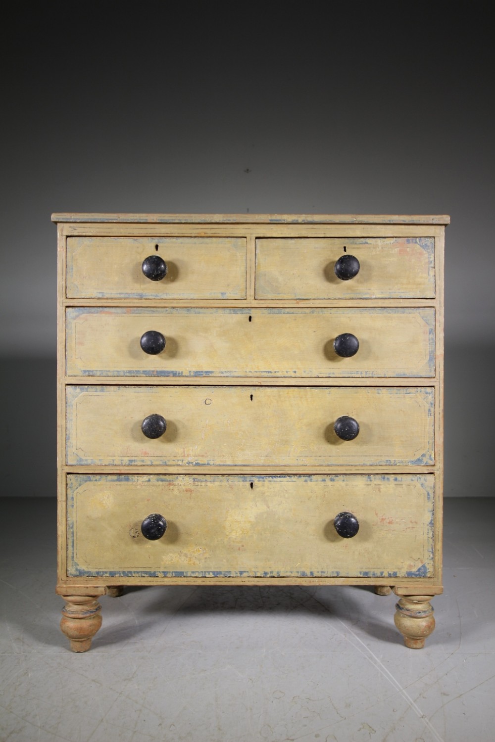 English Regency Original Painted Pine Chest of Drawers