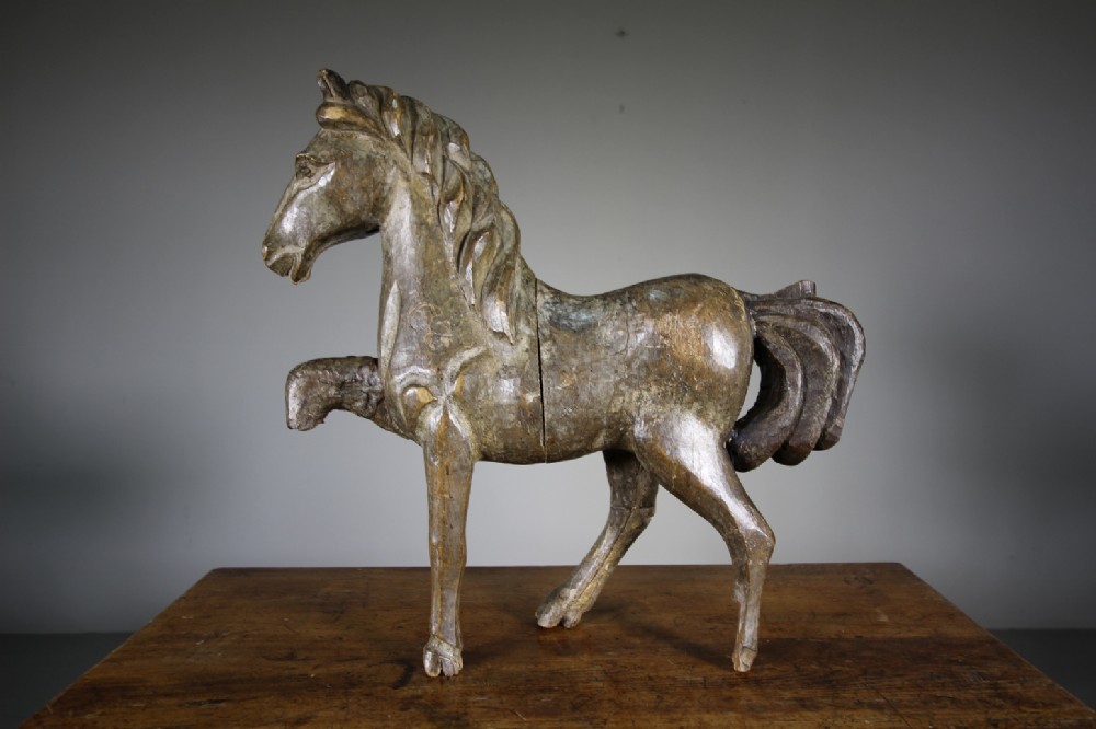 Large Decorative 18th Century Antique Wooden Horse