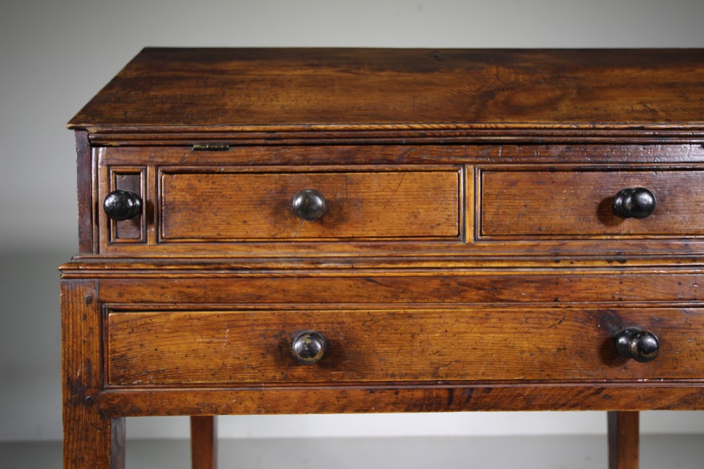 English 18th Century Antique Writing Table in Pine View VI