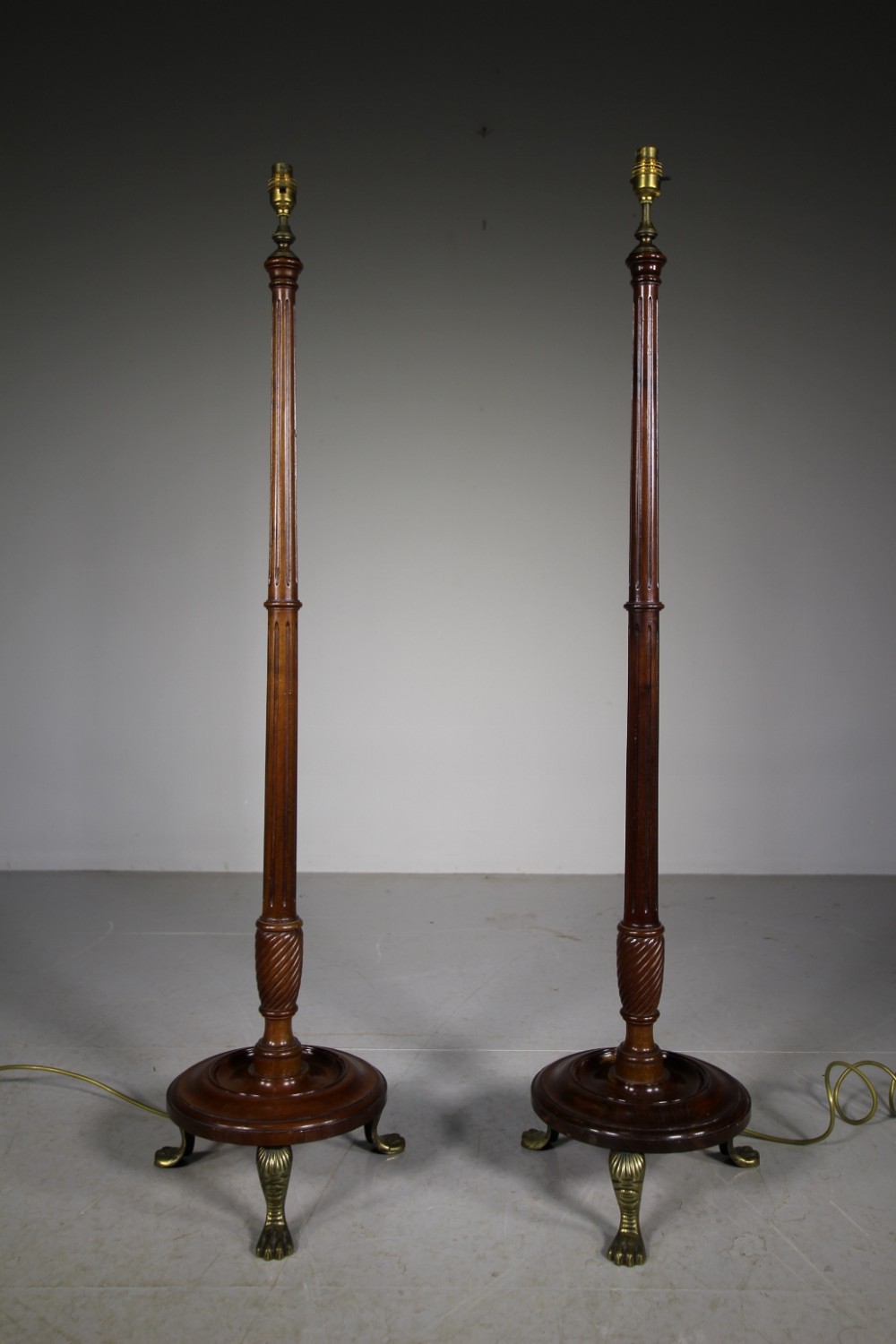 Pair of Tall Edwardian Antique Floor Lamps
