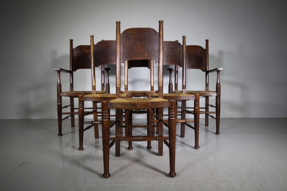 Set of Six 19th Century William Birch Antique Dining Chairs