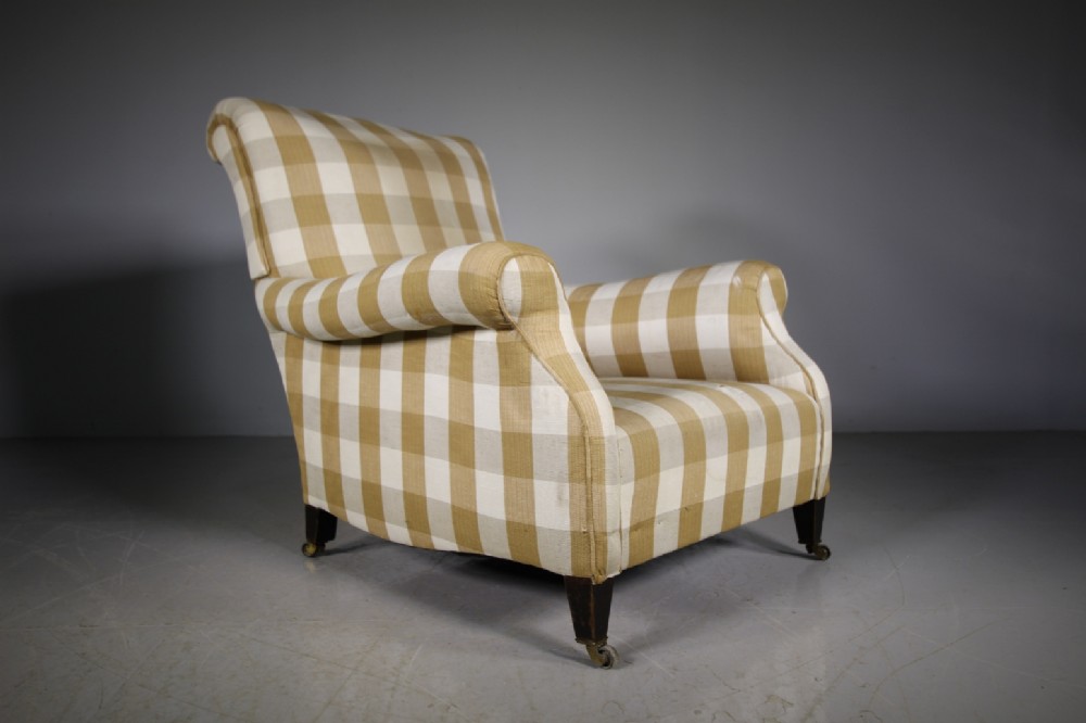 Large 19th Century Harrods Antique Upholstered Armchair