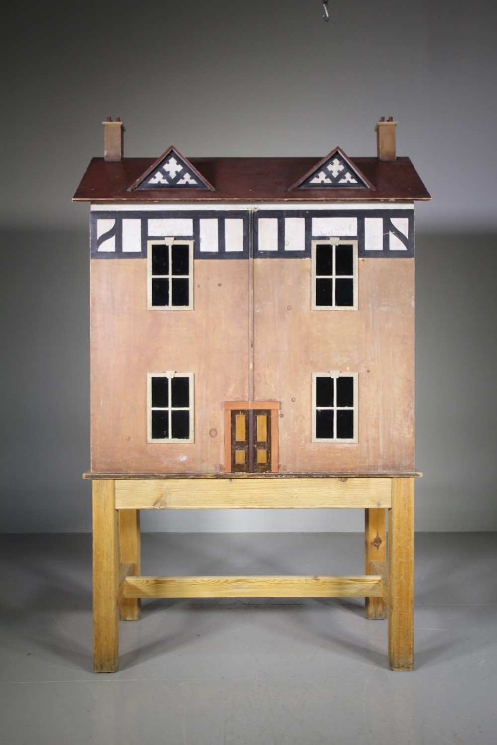 English 19th Century Original Painted Antique Dolls House