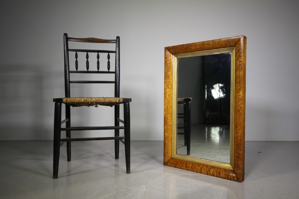 Handsome Early 19th Century Antique Birds Eye Maple Mirror View II