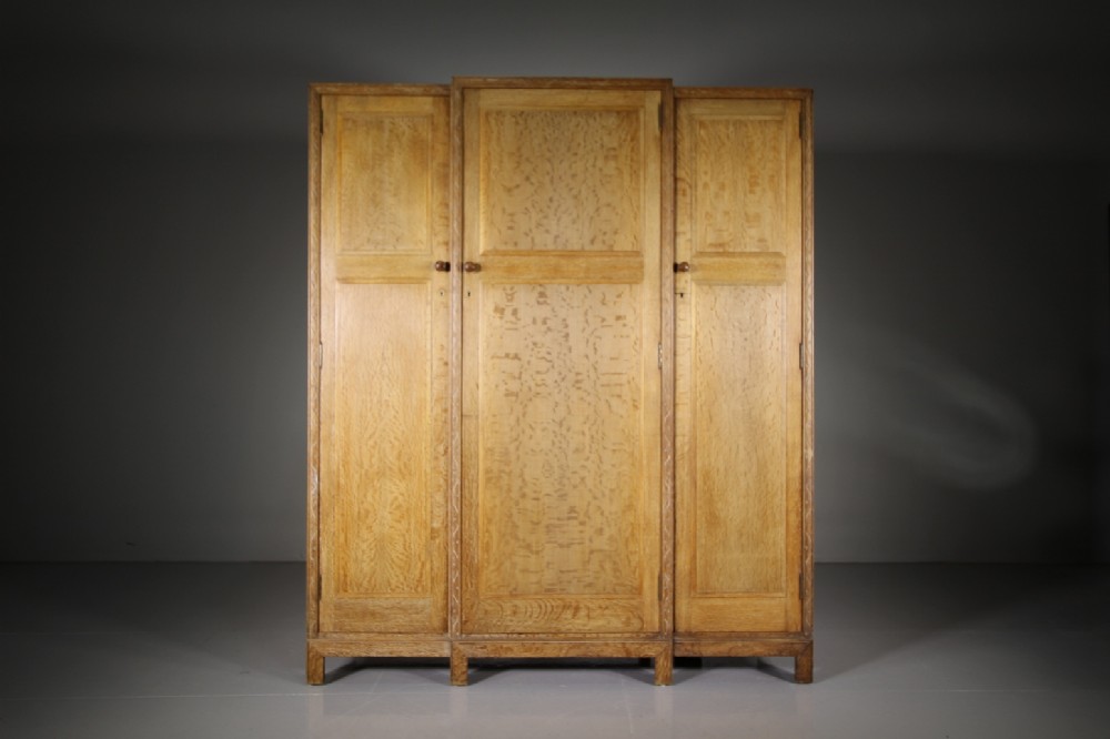 Heals of London Antique Oak Triple Wardrobe