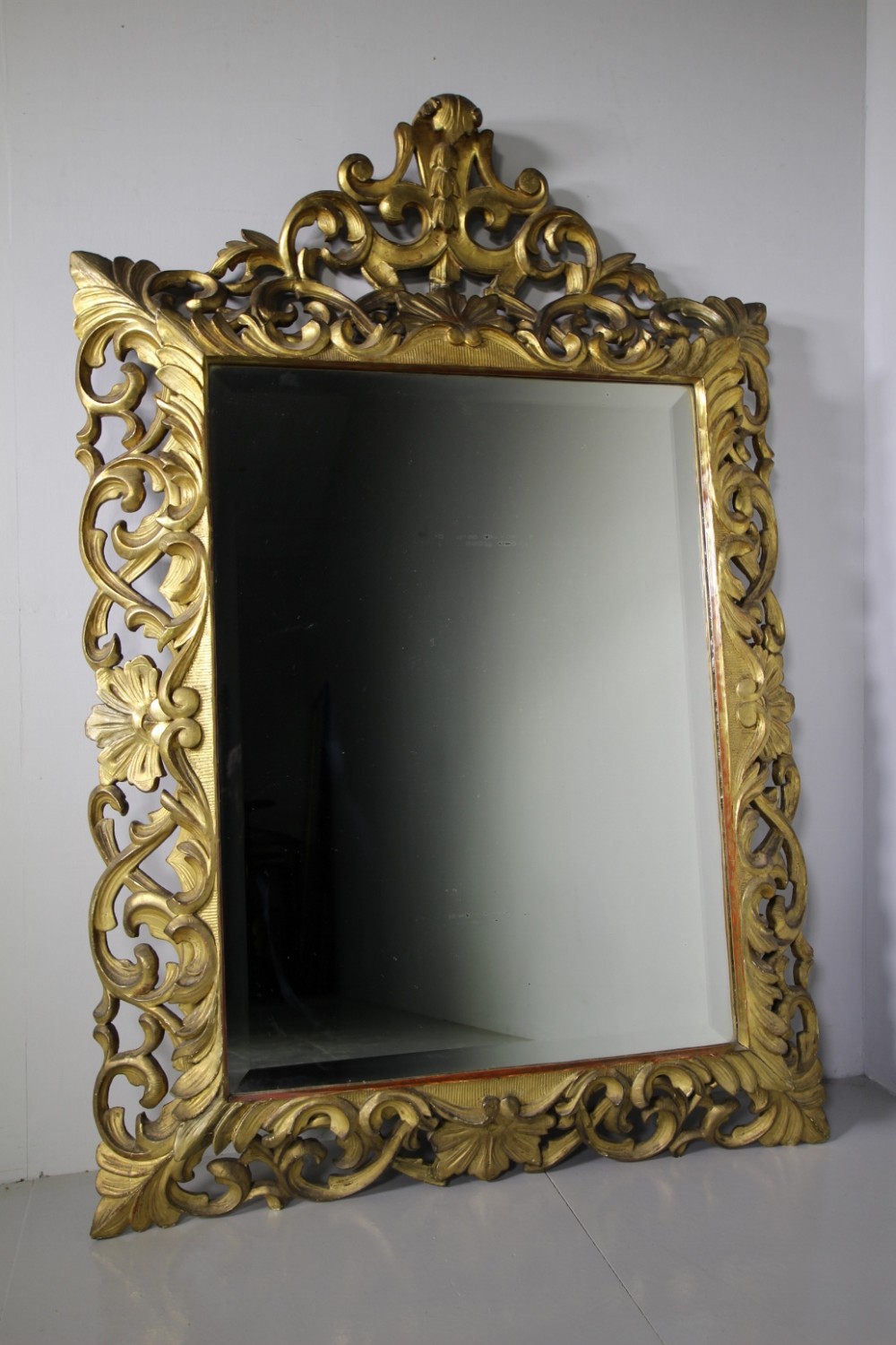 Large 19th Century Antique Carved & Gilt Wall Mirror