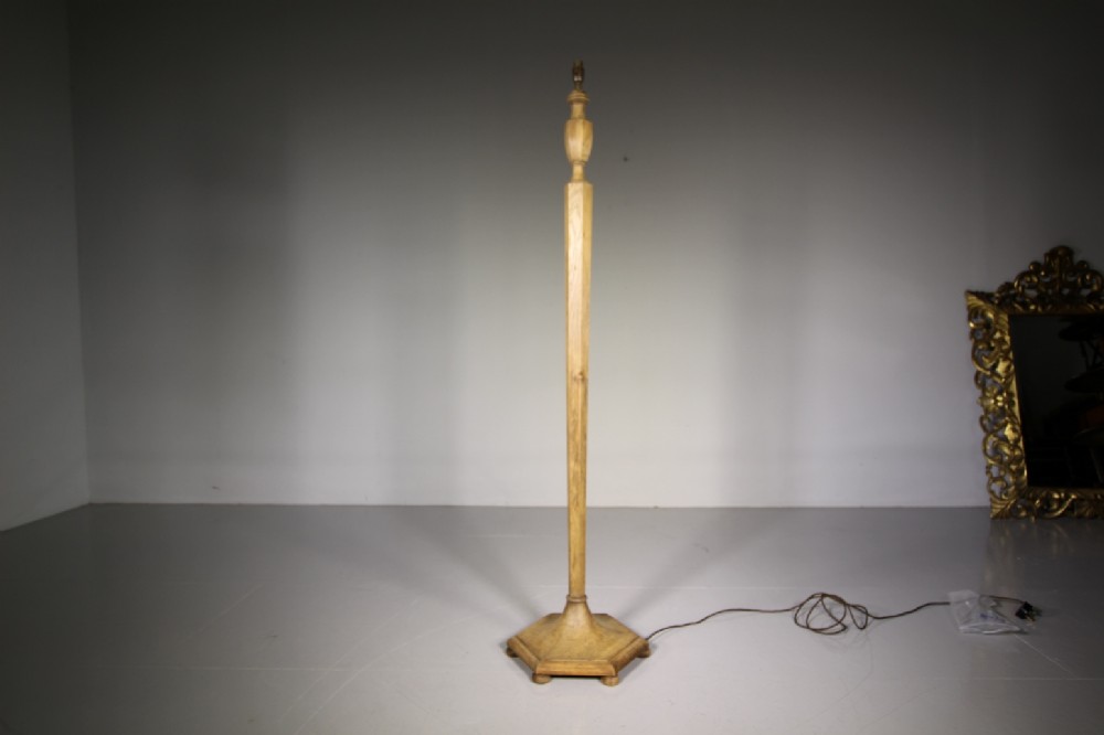 1930’s Heals of London Oak Standard Lamp – Rewired