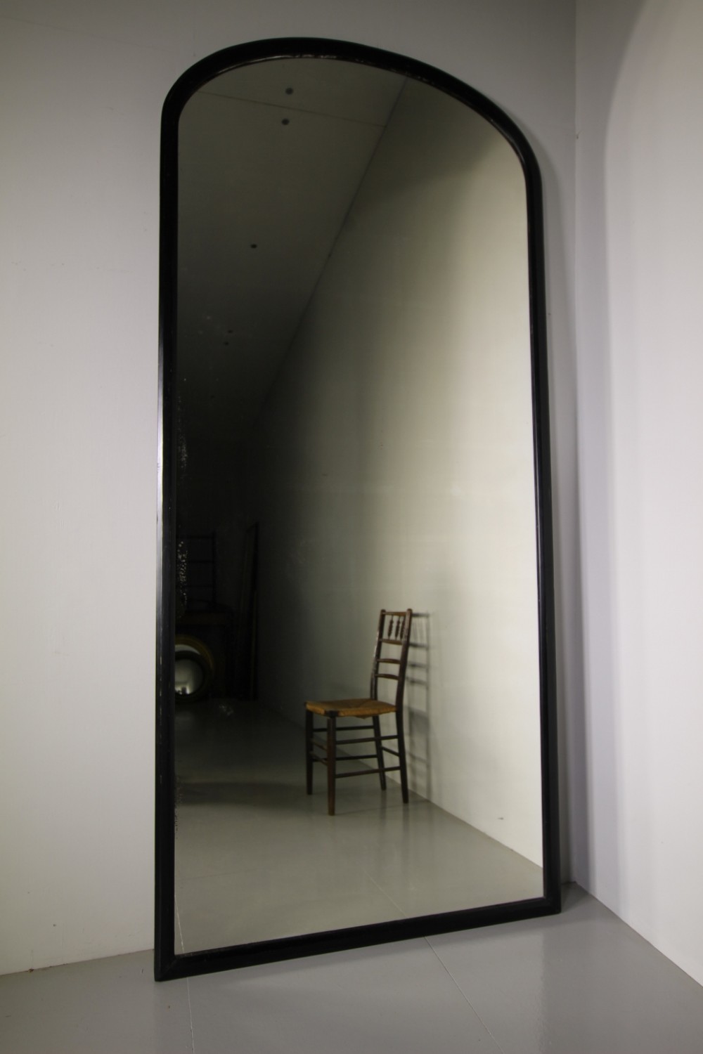 Very Large English 19th Century Antique Arched Shop Fitting Mirror
