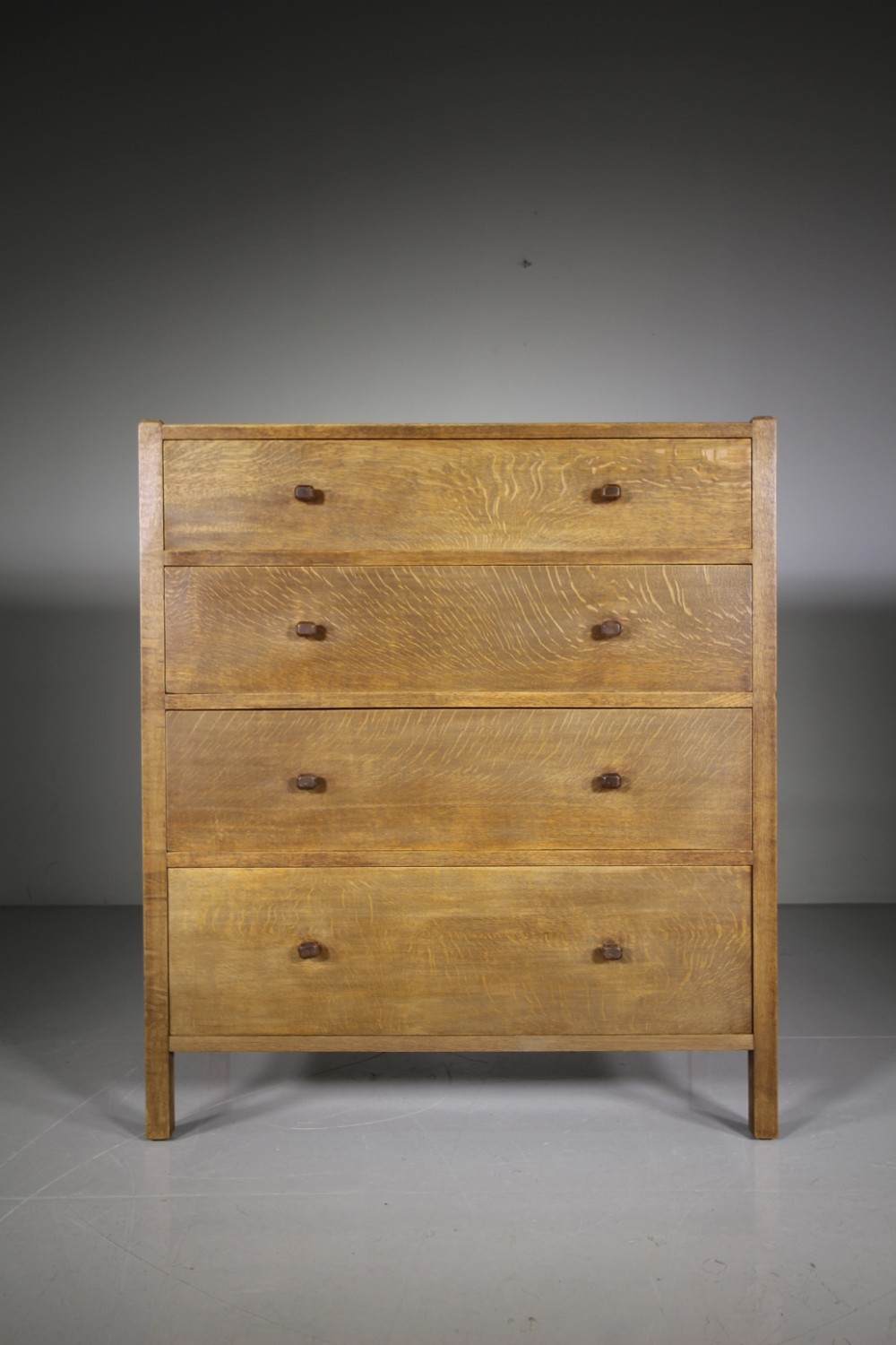 Heals Large Antique Oak Letchworth Chest of Drawers