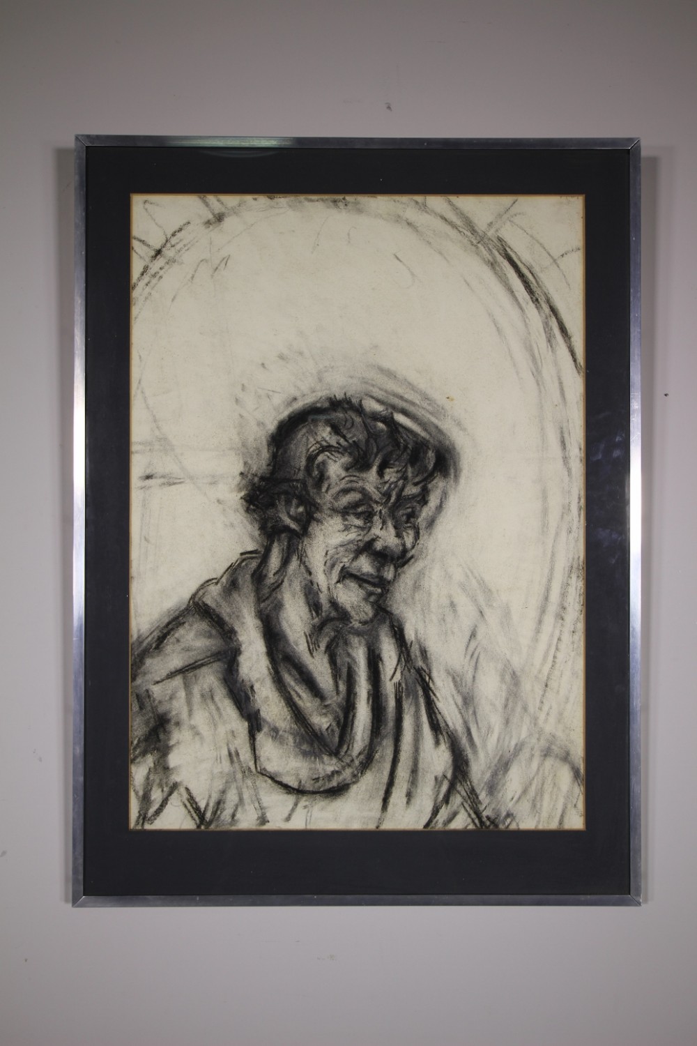 Rare Charcoal on Paper by John Virtue Dated 1970
