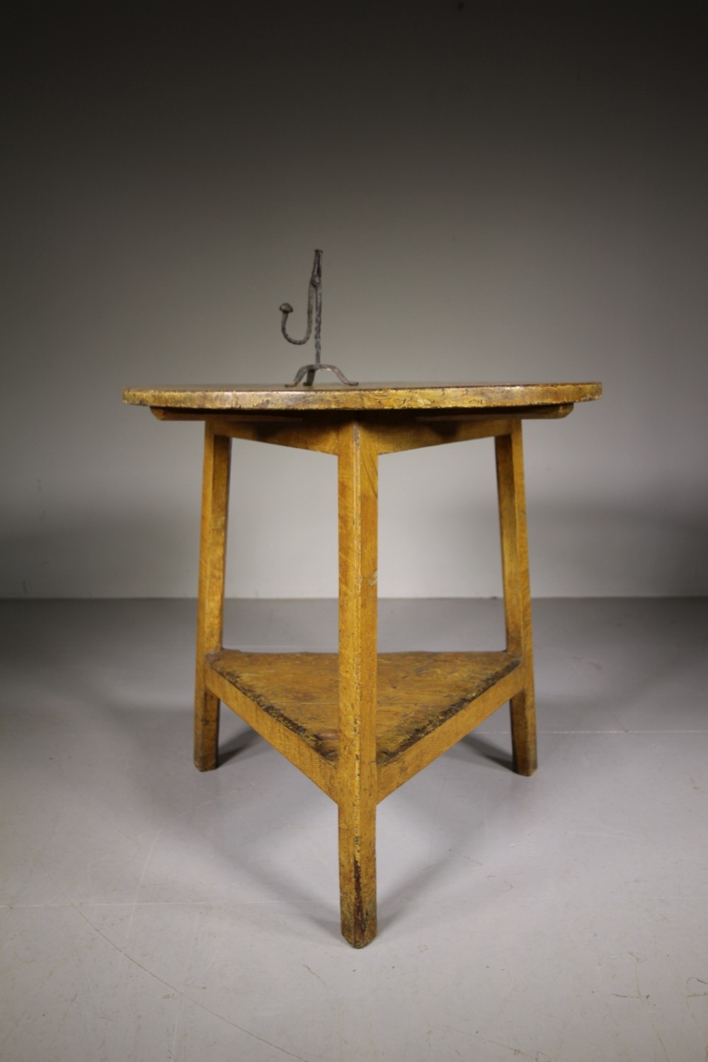 Early 19th Century Original Painted Pine Cricket Table