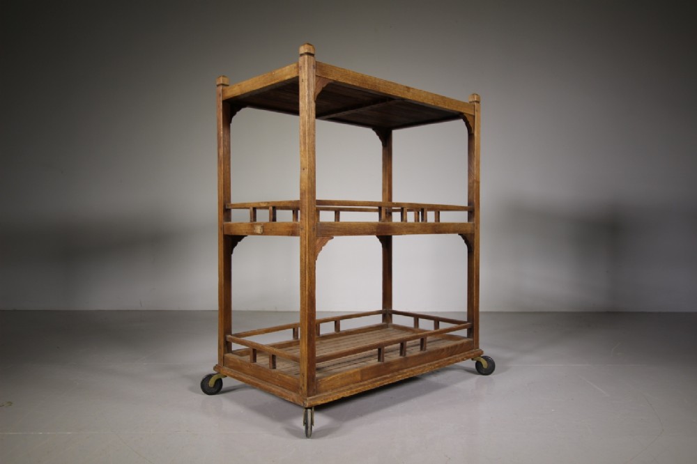 Edwardian Antique Teak Trolley by Hughes Bolckow & Co