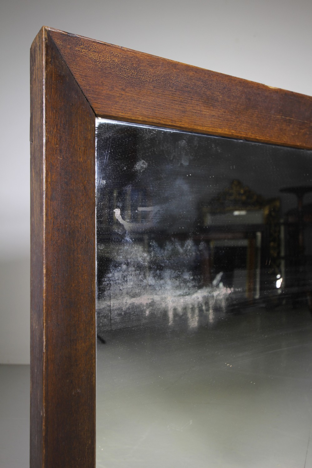 English 18th Century Antique Oak Wall Mirror View VII