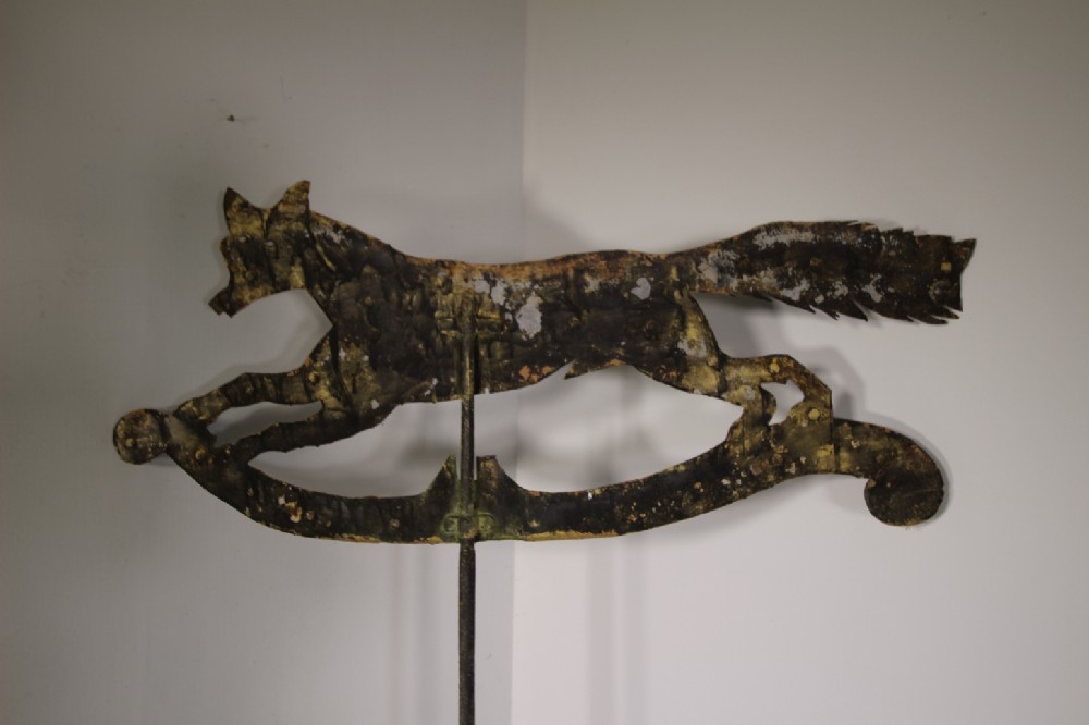 Large English 19th Century Antique Iron Fox Weathervane