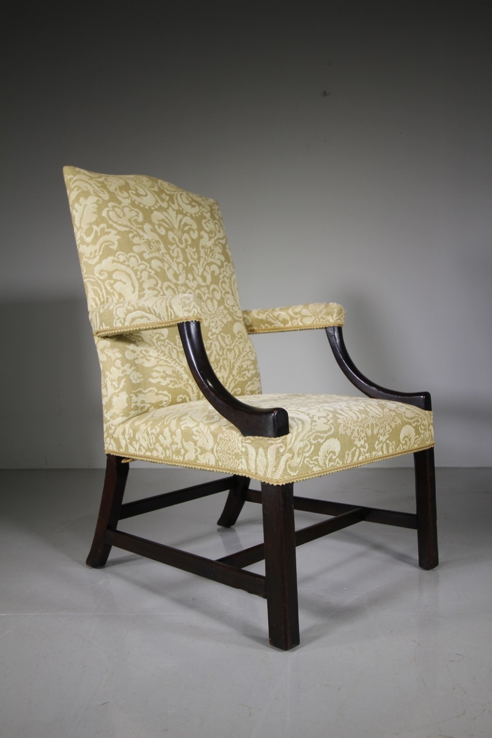English 18th Century Antique Mahogany Gainsborough Armchair