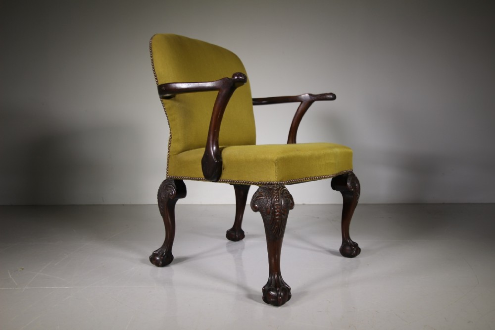 English 19th Century Antique Open Library Desk Chair
