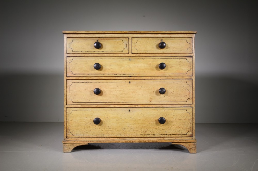 Late Georgian Original Painted Pine Chest of Drawers