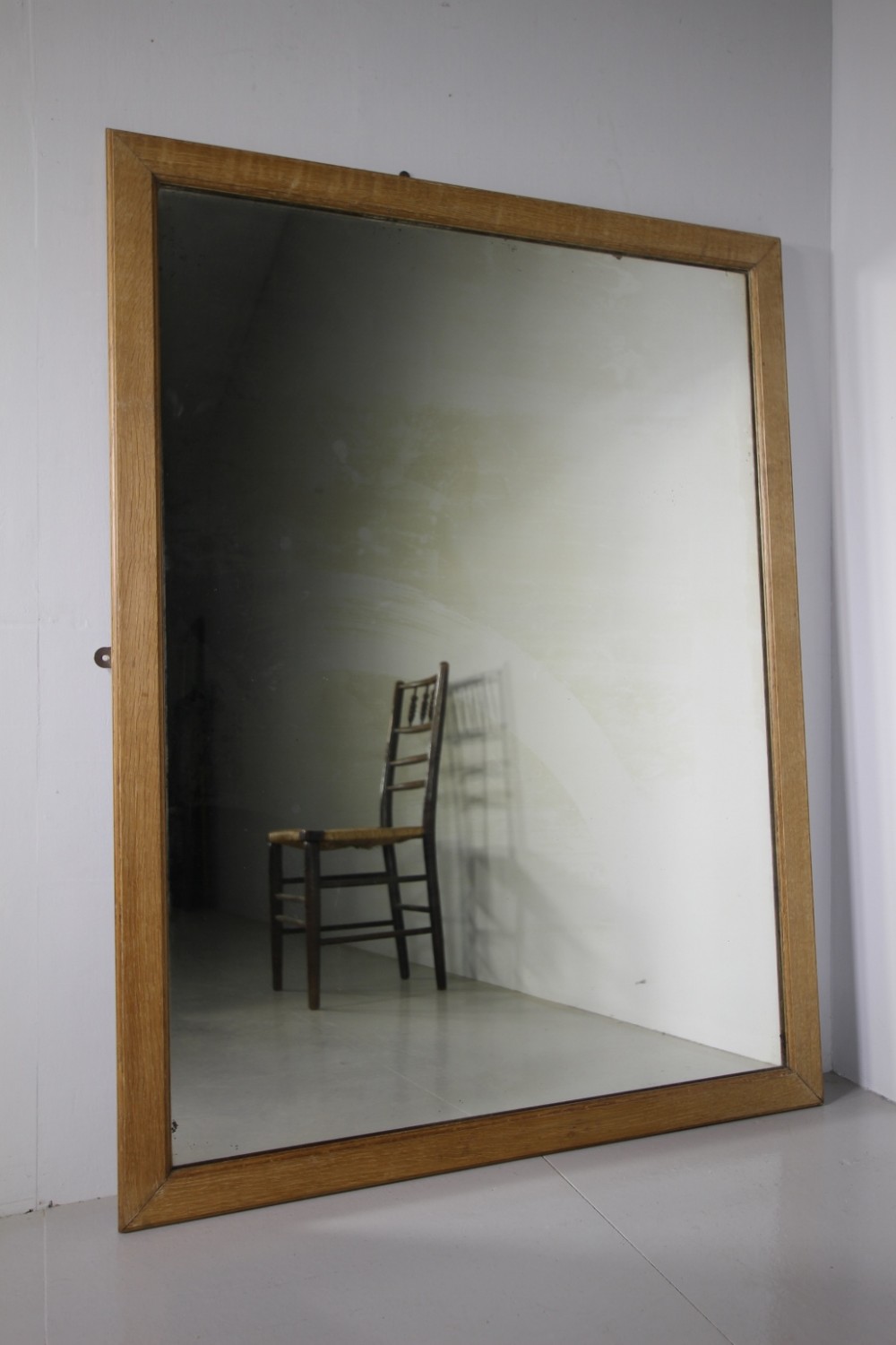 19th Century English Antique Plain Oak wall Mirror