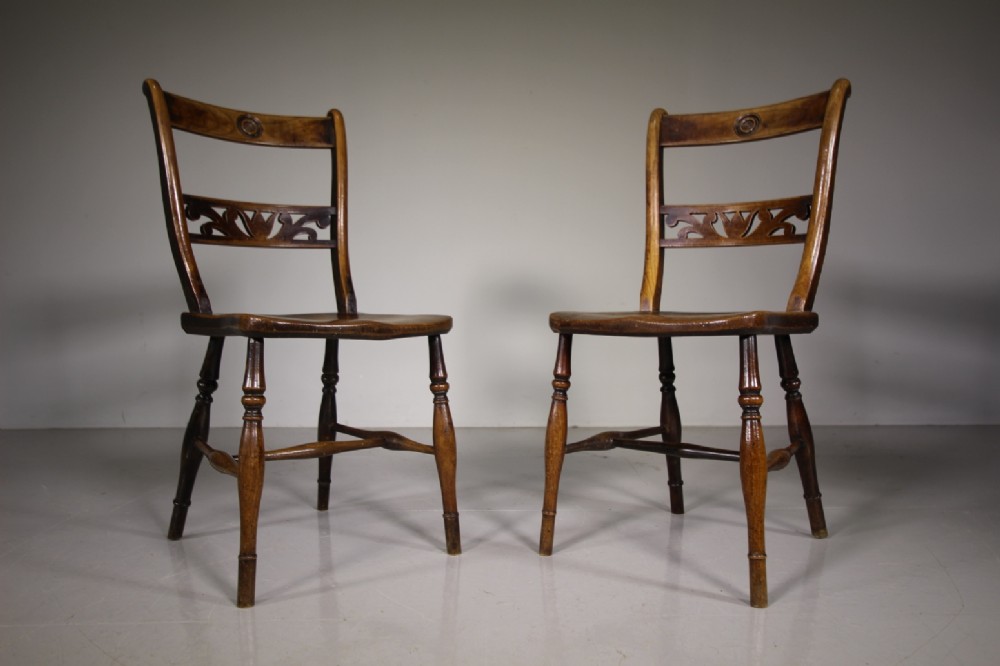 Pair Of Oxfordshire Antique Windsor Bullseye Chairs