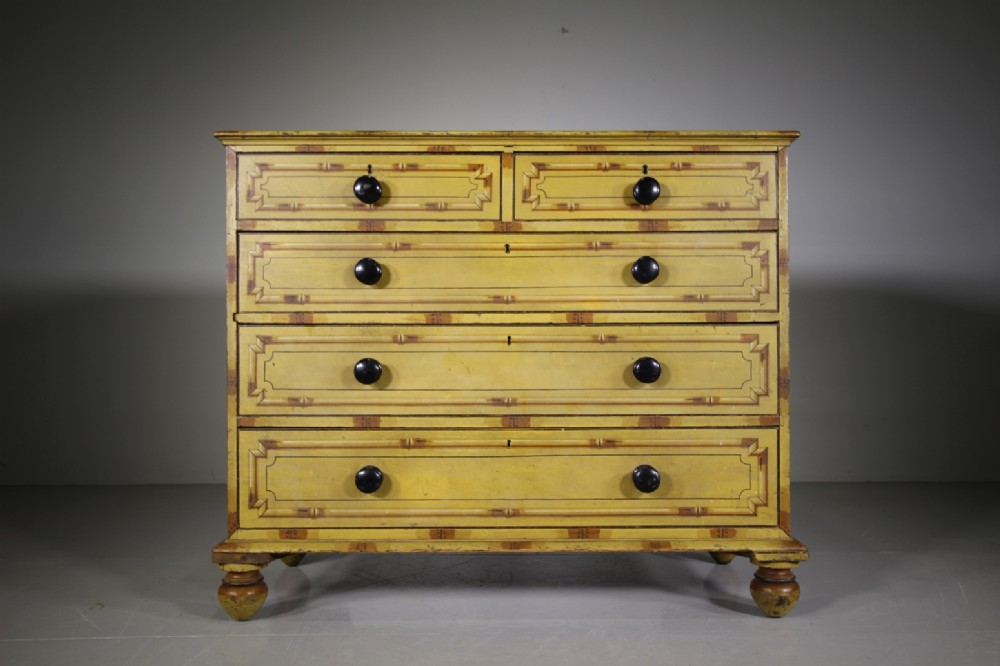 Rare Totally Original Late Georgian Antique Gillows Painted Pine Chest of Drawers