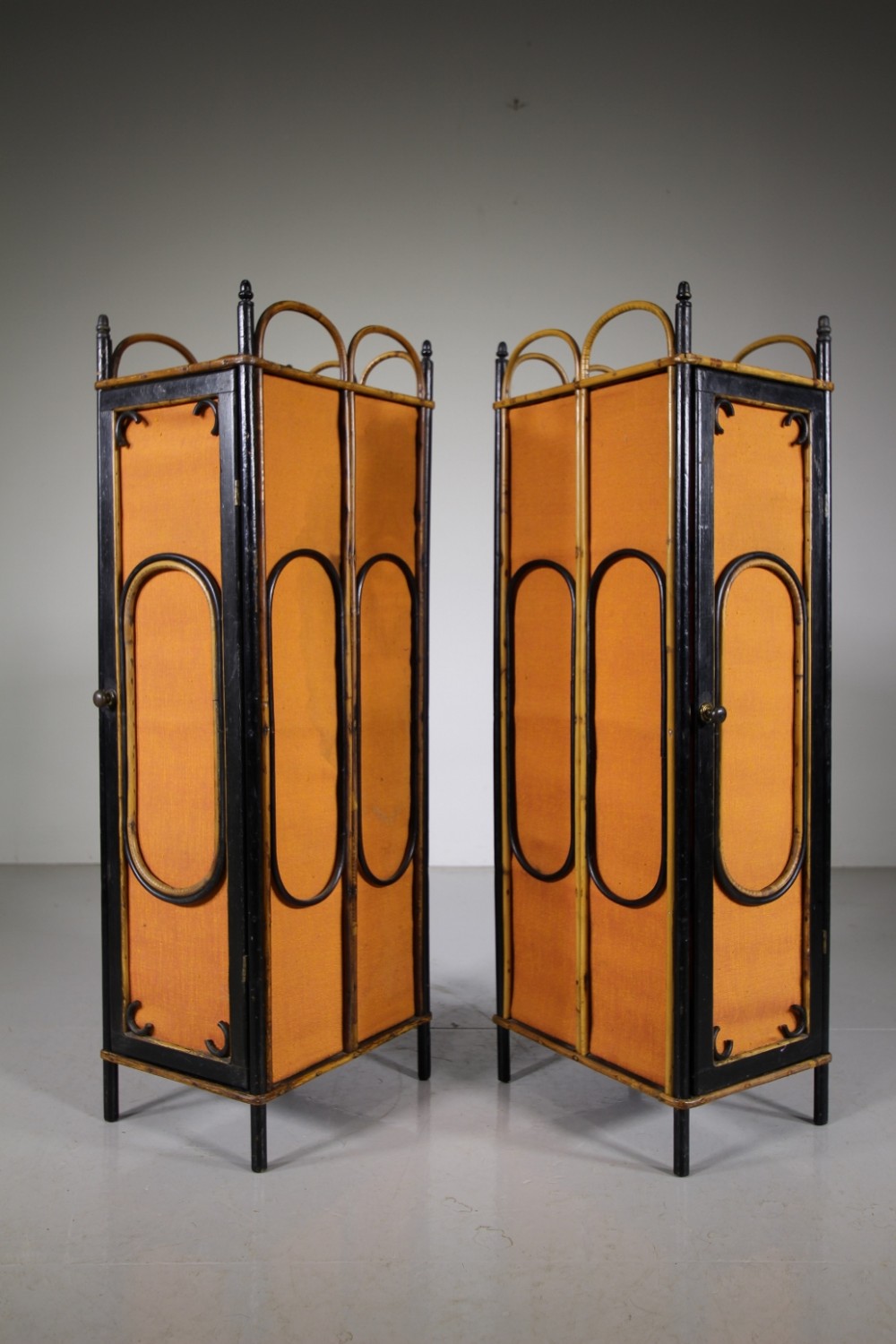 Wonderful Pair of 19th Century Antique Bamboo Cabinets