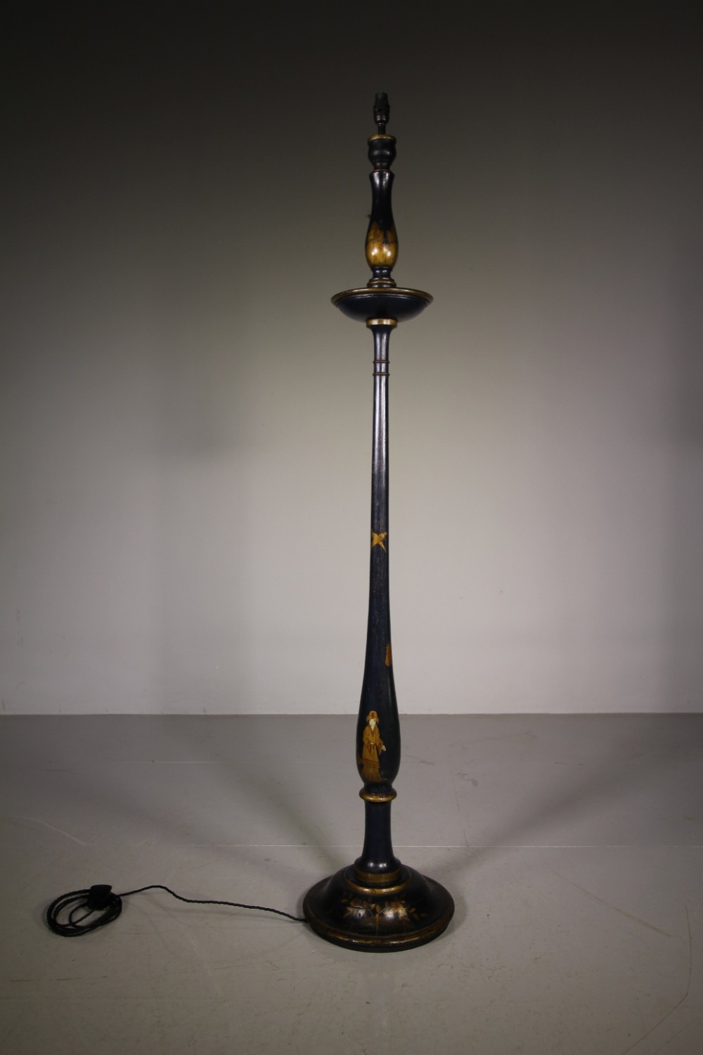 Beautiful English Blue Chinoiserie Antique Floor Lamp