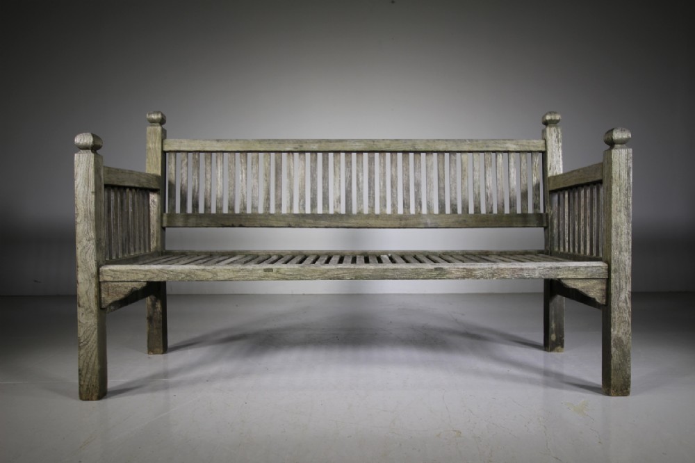 Long Heals of London Antique Teak Garden Bench Seat