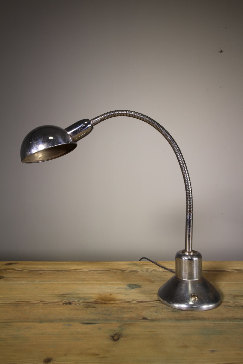 English 1930’s Chrome Plate Desk Lamp -Rewired