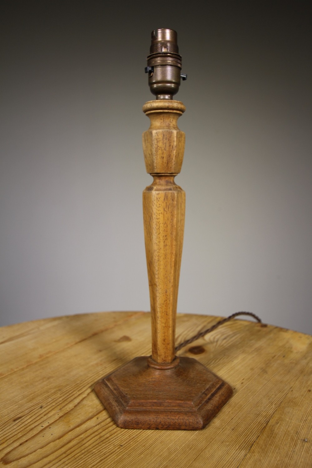 Heals Edwardian Antique Walnut Table Lamp – Rewired